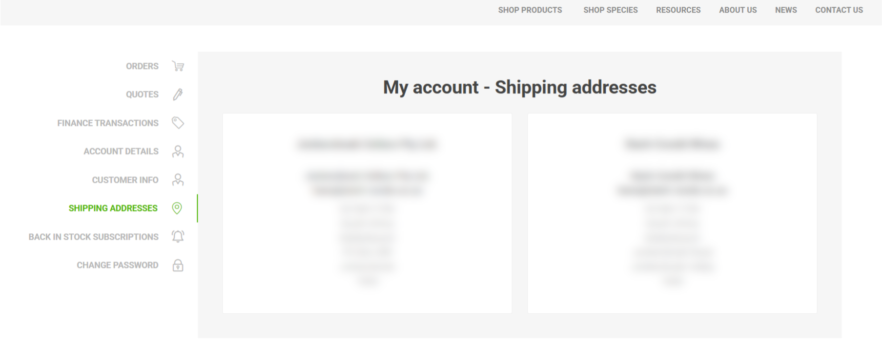 My Account - ERP-linked ship-to addresses My Account - ERP-linked ship-to addresses
